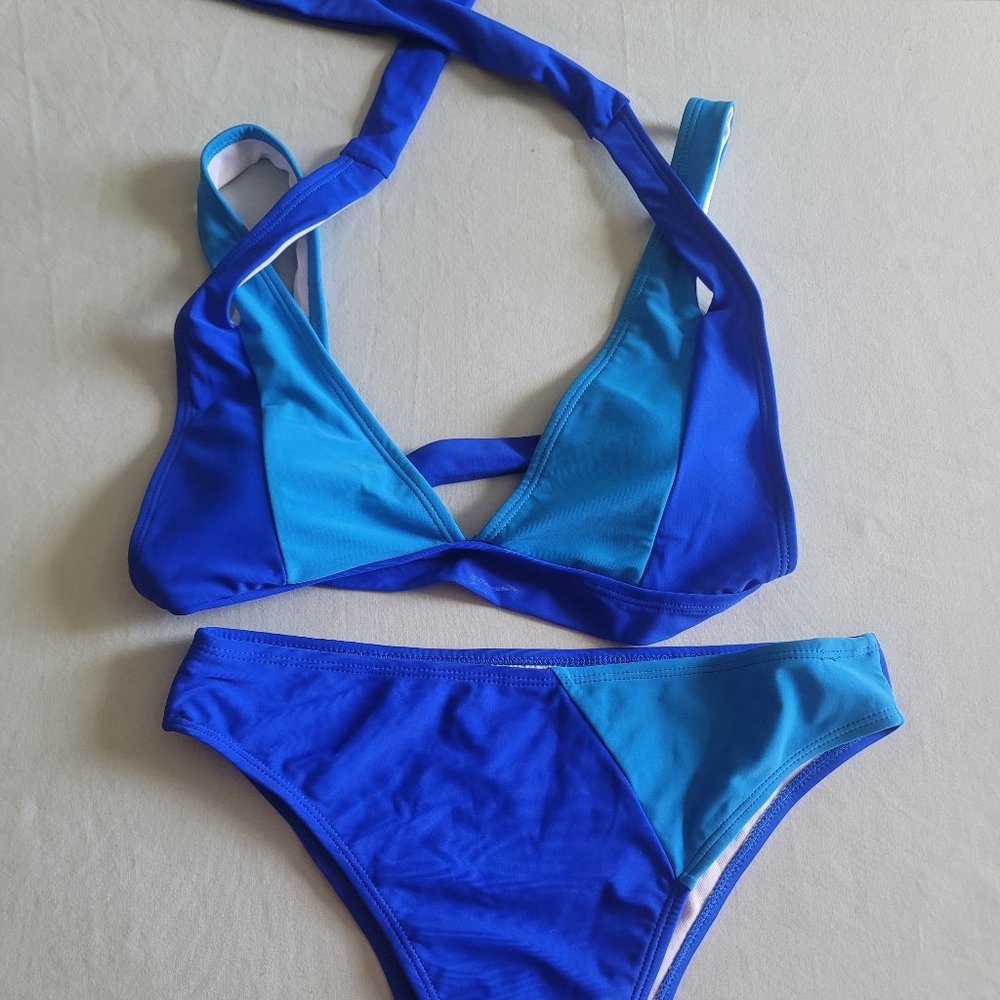 NWOT Two Tone Blue Bikini